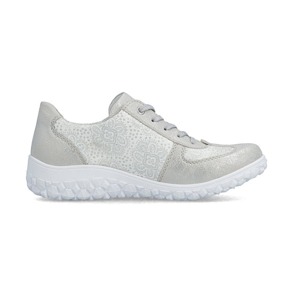 Rieker Trainer with lace and zip 59501-90 GREY