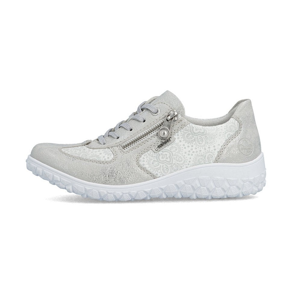 Rieker Trainer with lace and zip 59501-90 GREY