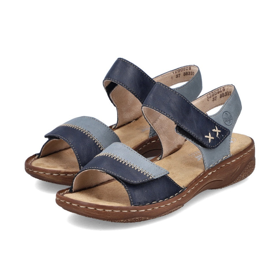 Rieker V2860 BLUE Touch Fastening Comfort Sandal V2860-14