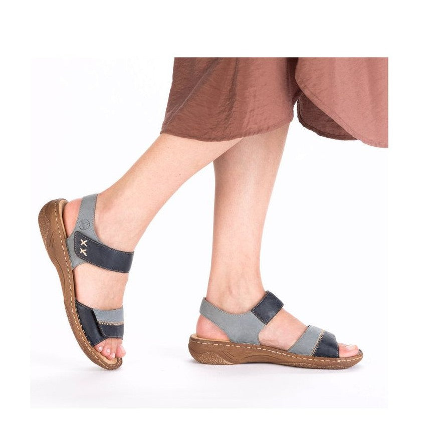 Rieker V2860 BLUE Touch Fastening Comfort Sandal V2860-14