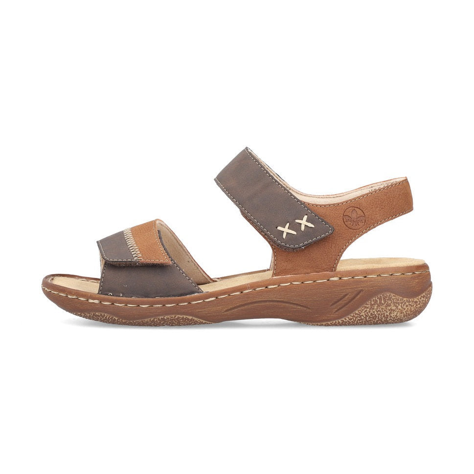 Rieker V2860 CHOCOLATE Touch Fastening Sandal V2860-24