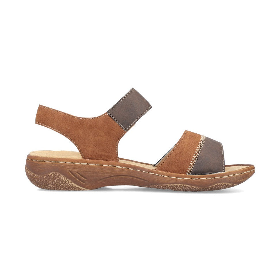 Rieker V2860 CHOCOLATE Touch Fastening Sandal V2860-24