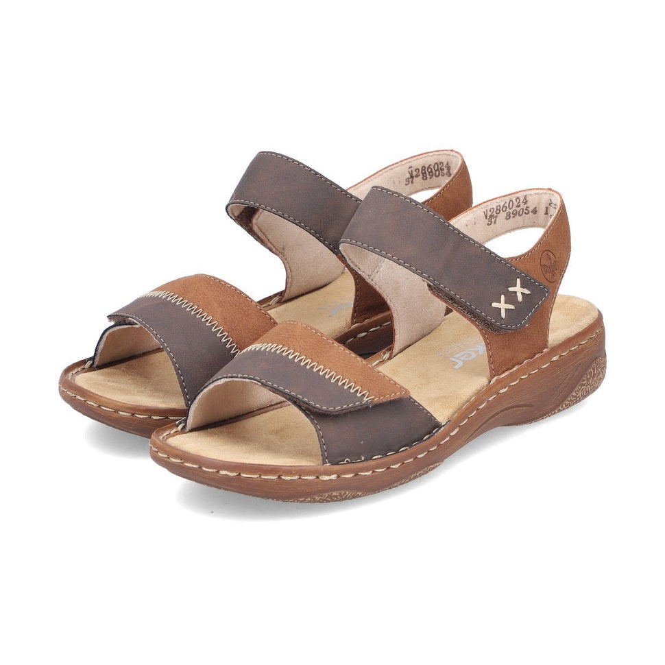 Rieker V2860 CHOCOLATE Touch Fastening Sandal V2860-24