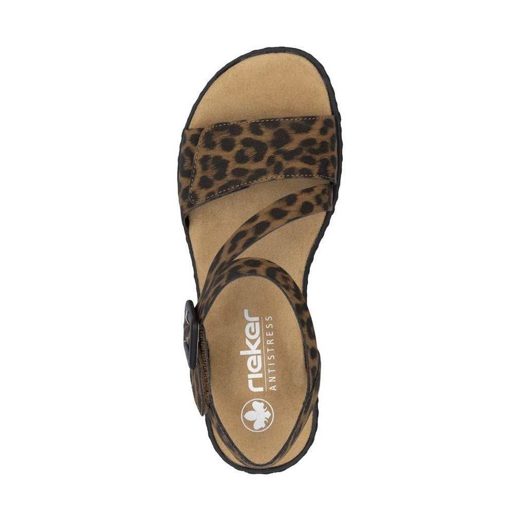 Rieker V3660 touch Fastening Leopard Print Sandals V3660-90
