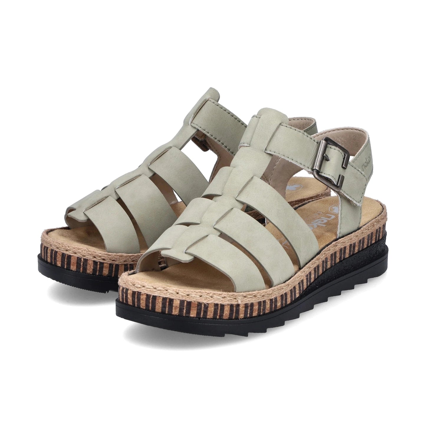 Rieker V7904 Pale GREEN Wedge Sandal