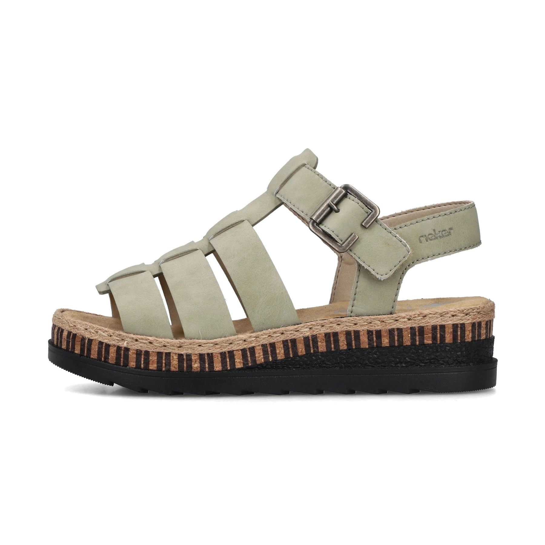 Rieker V7904 Pale GREEN Wedge Sandal