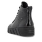 Rieker W0561 BLACK Patent Lace Up Ankle Boot with Zip W0561-01