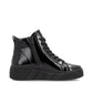 Rieker W0561 BLACK Patent Lace Up Ankle Boot with Zip W0561-01