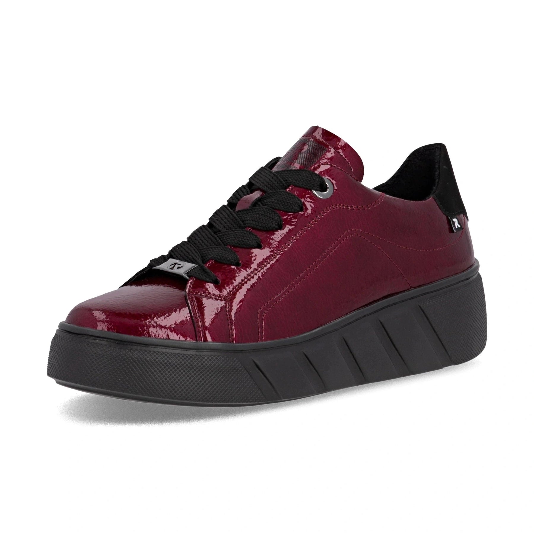 Rieker W2601 RED Patent Leather Low Top Sneakers W2601-35