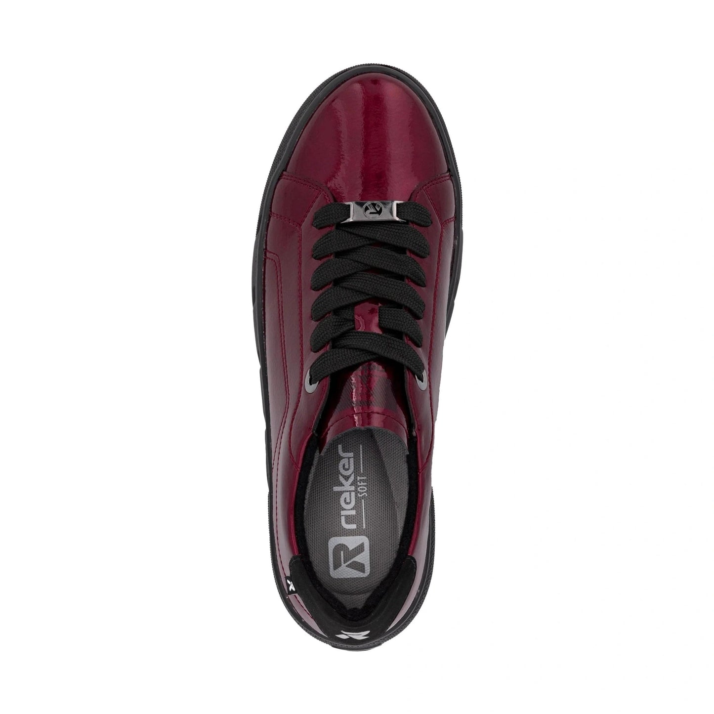 Rieker W2601 RED Patent Leather Low Top Sneakers W2601-35