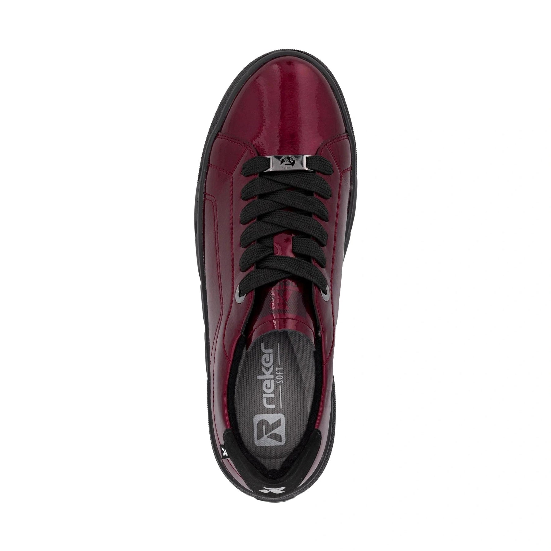 Rieker W2601 RED Patent Leather Low Top Sneakers W2601-35