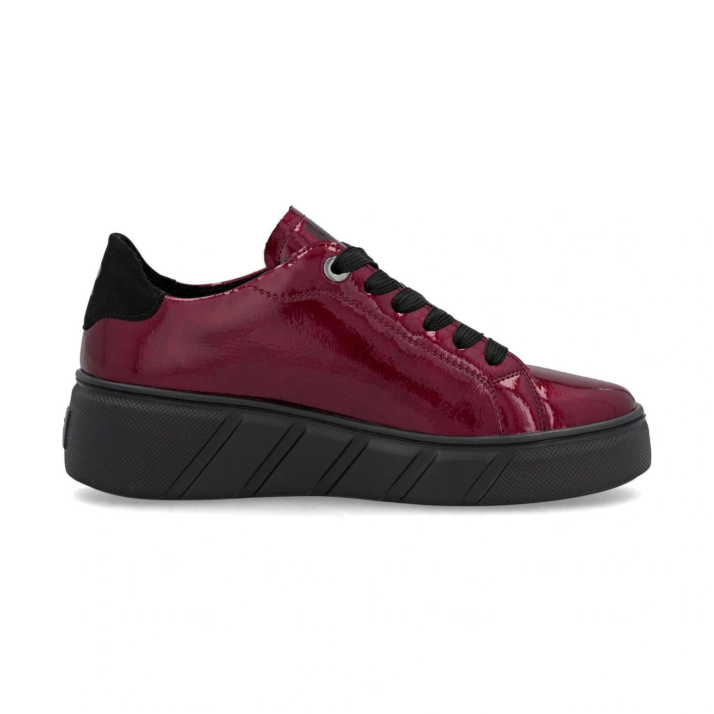 Rieker W2601 RED Patent Leather Low Top Sneakers W2601-35