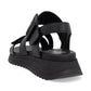 Rieker W2950 BLACK Leather Touch Fastening Chunky sandal W2950-00
