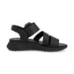 Rieker W2950 BLACK Leather Touch Fastening Chunky sandal W2950-00