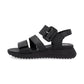 Rieker W2950 BLACK Leather Touch Fastening Chunky sandal W2950-00