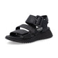 Rieker W2950 BLACK Leather Touch Fastening Chunky sandal W2950-00