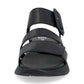 Rieker W2950 BLACK Leather Touch Fastening Chunky sandal W2950-00