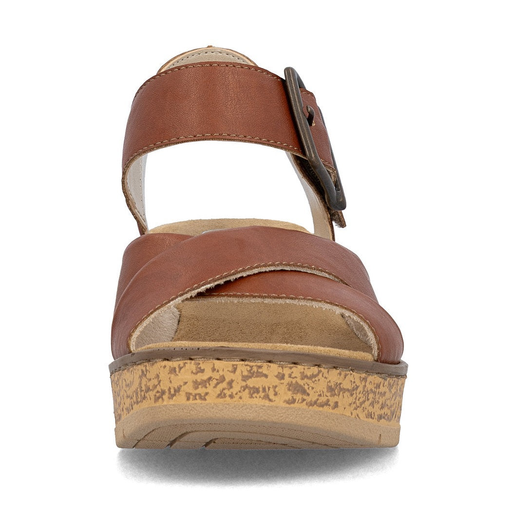 Rieker Wedge Sandal 63795-22 BRANDY