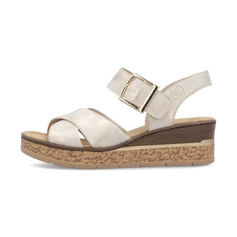 Rieker Wedge Sandal 63795-60 BEIGE