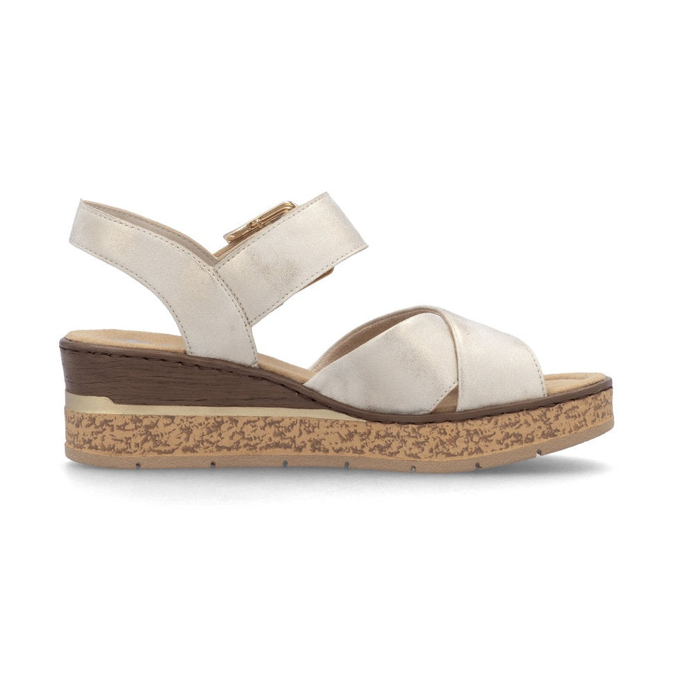 Rieker Wedge Sandal 63795-60 BEIGE