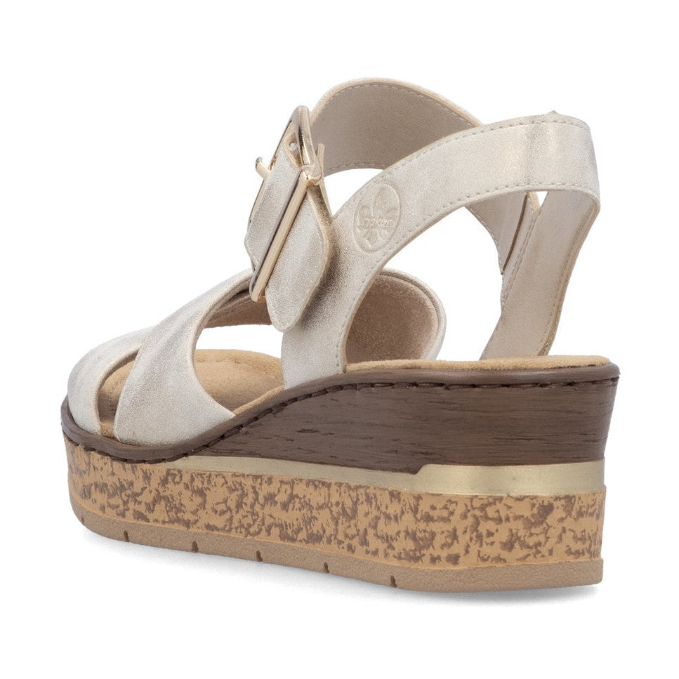 Rieker Wedge Sandal 63795-60 BEIGE