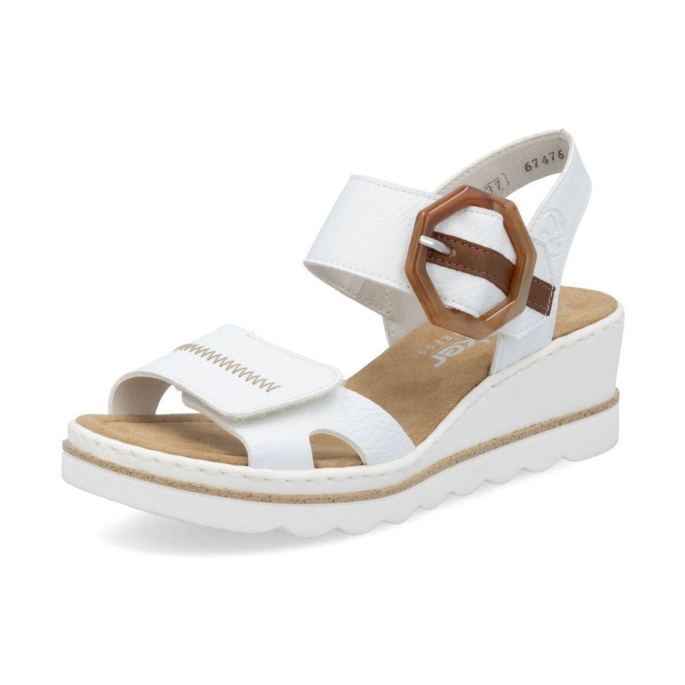 Rieker Wedge Sandal 67476-83 WHITE