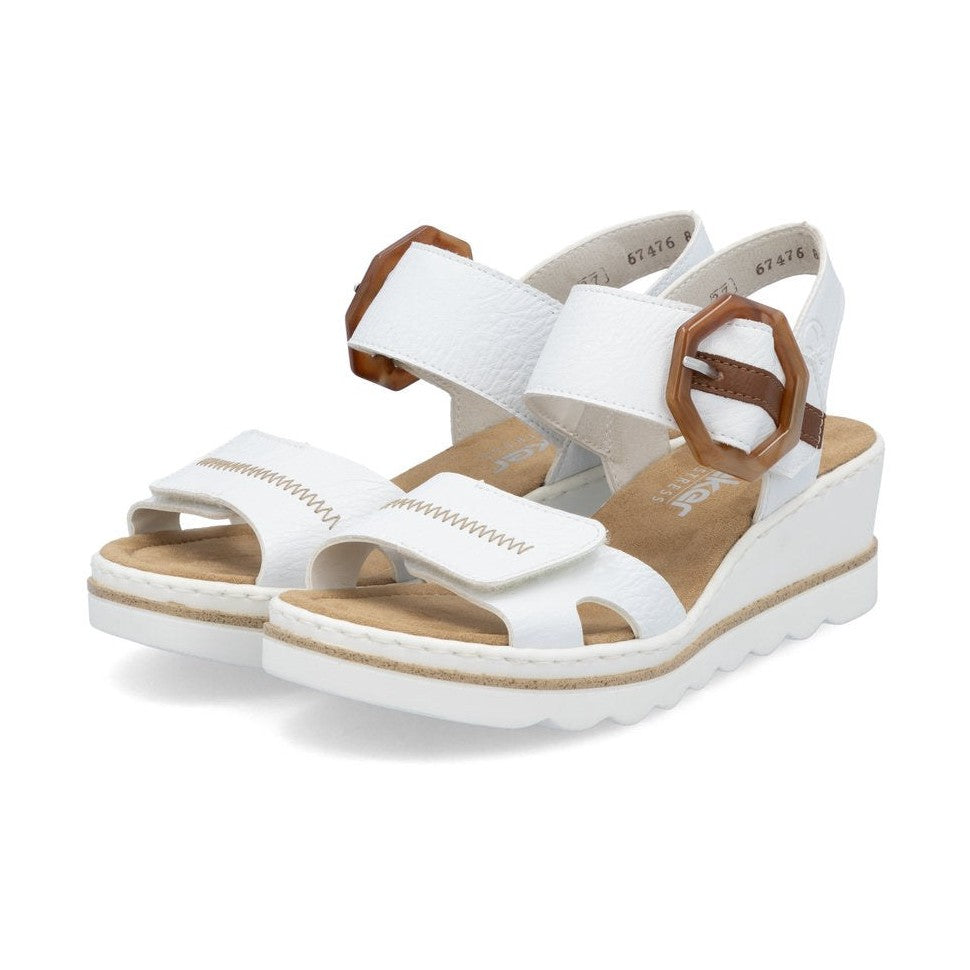 Rieker Wedge Sandal 67476-83 WHITE