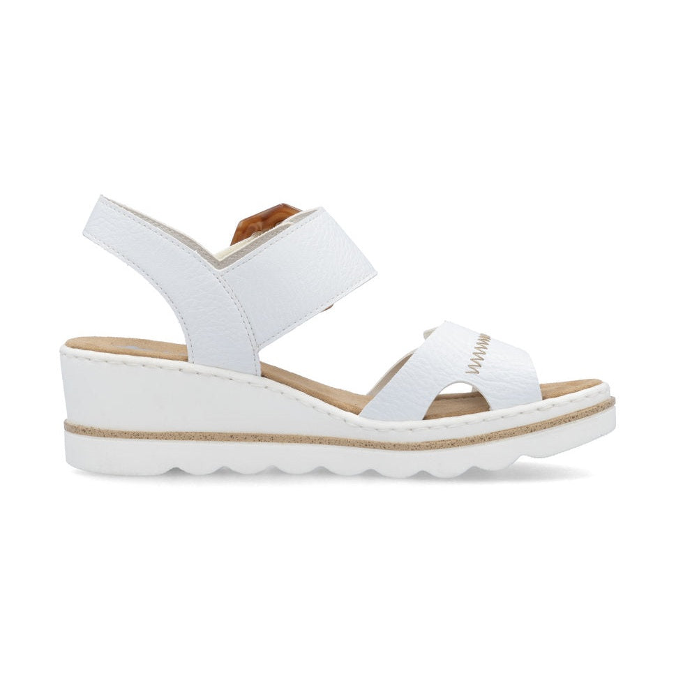 Rieker Wedge Sandal 67476-83 WHITE
