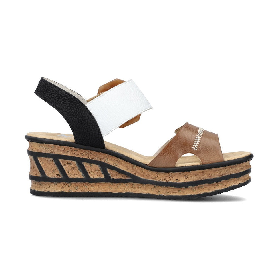 Rieker Wedge Sandal 68176-64 CREAM