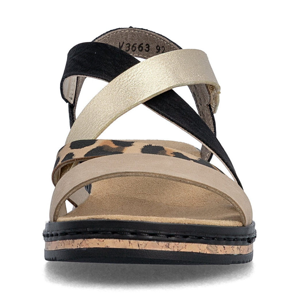 Rieker Wedge Sandal V3663-92 BEIGE MULTI