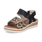 Rieker Wedge Sandal V4181-00 BLACK LEOPARD V4182-00
