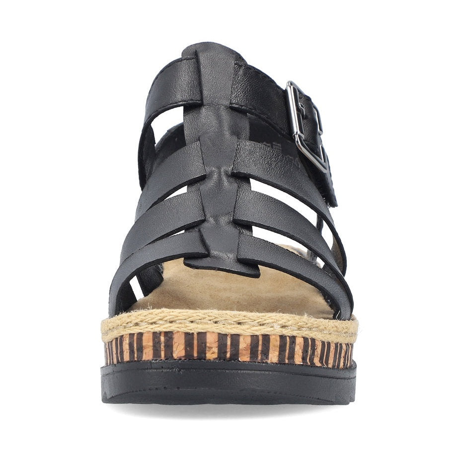 Rieker Wedge Sandal V7904-00 BLACK
