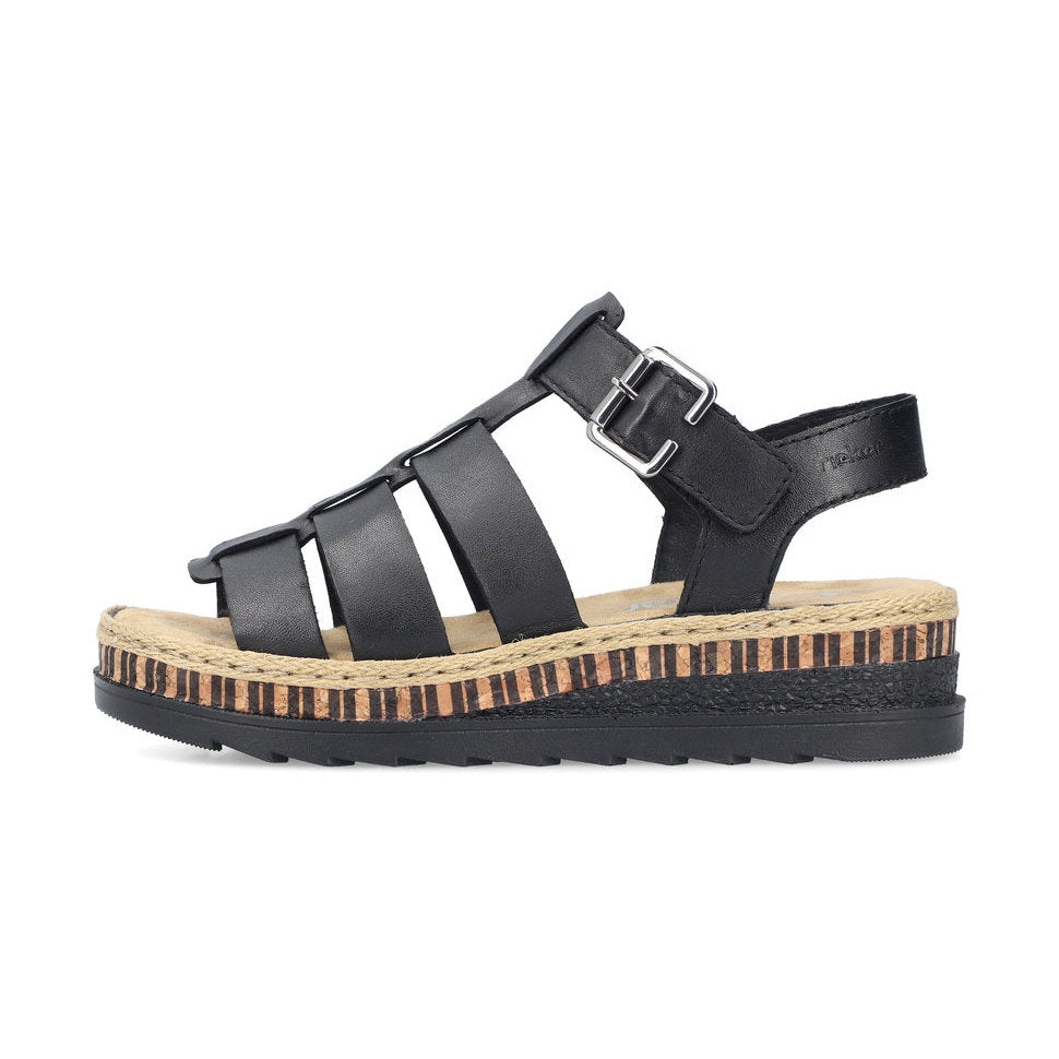 Rieker Wedge Sandal V7904-00 BLACK