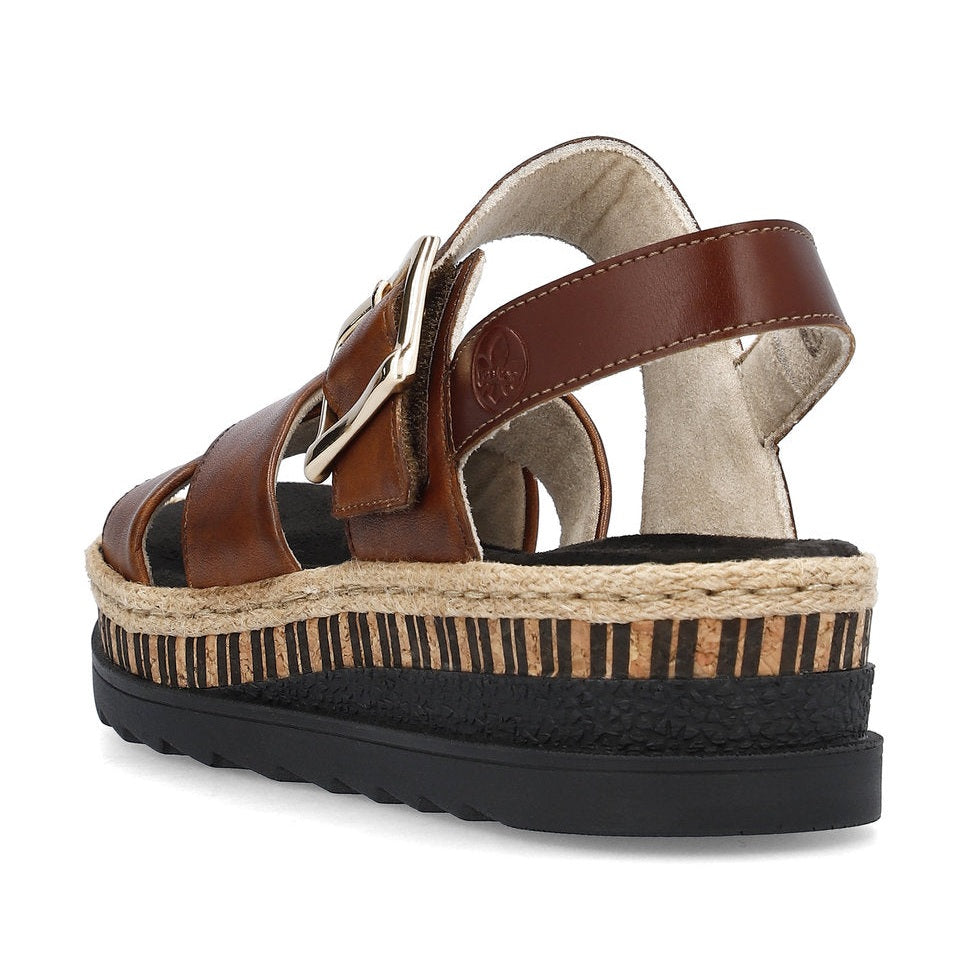 Rieker Wedge Sandal V7951-24 BROWN