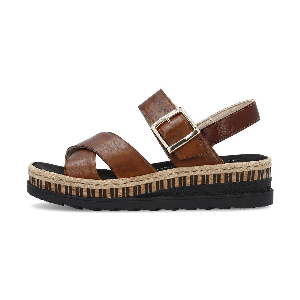 Rieker Wedge Sandal V7951-24 BROWN