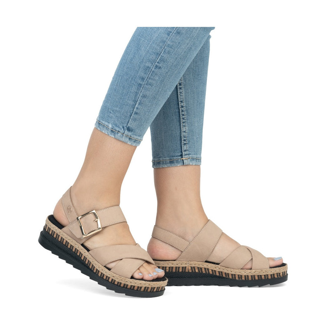 Rieker Wedge Sandal V7951-60 STONE