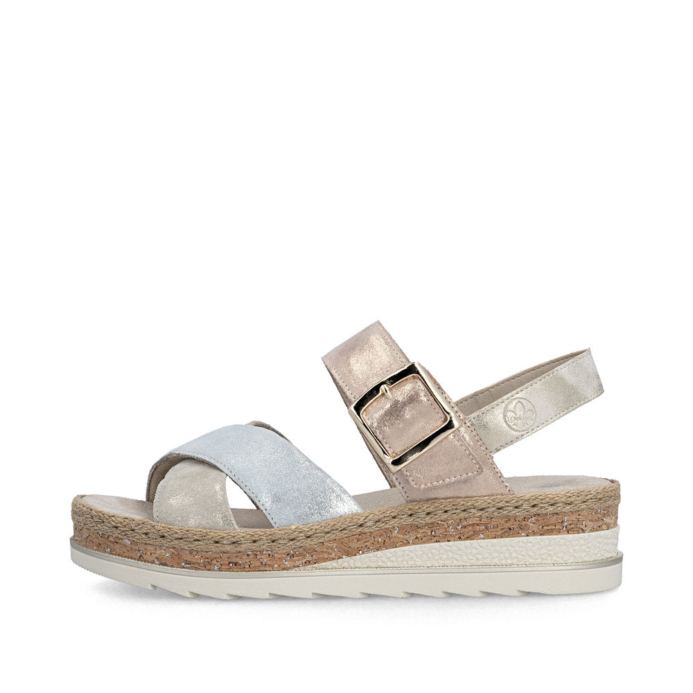 Rieker Wedge Sandal V7951-90 SILVER MULTI