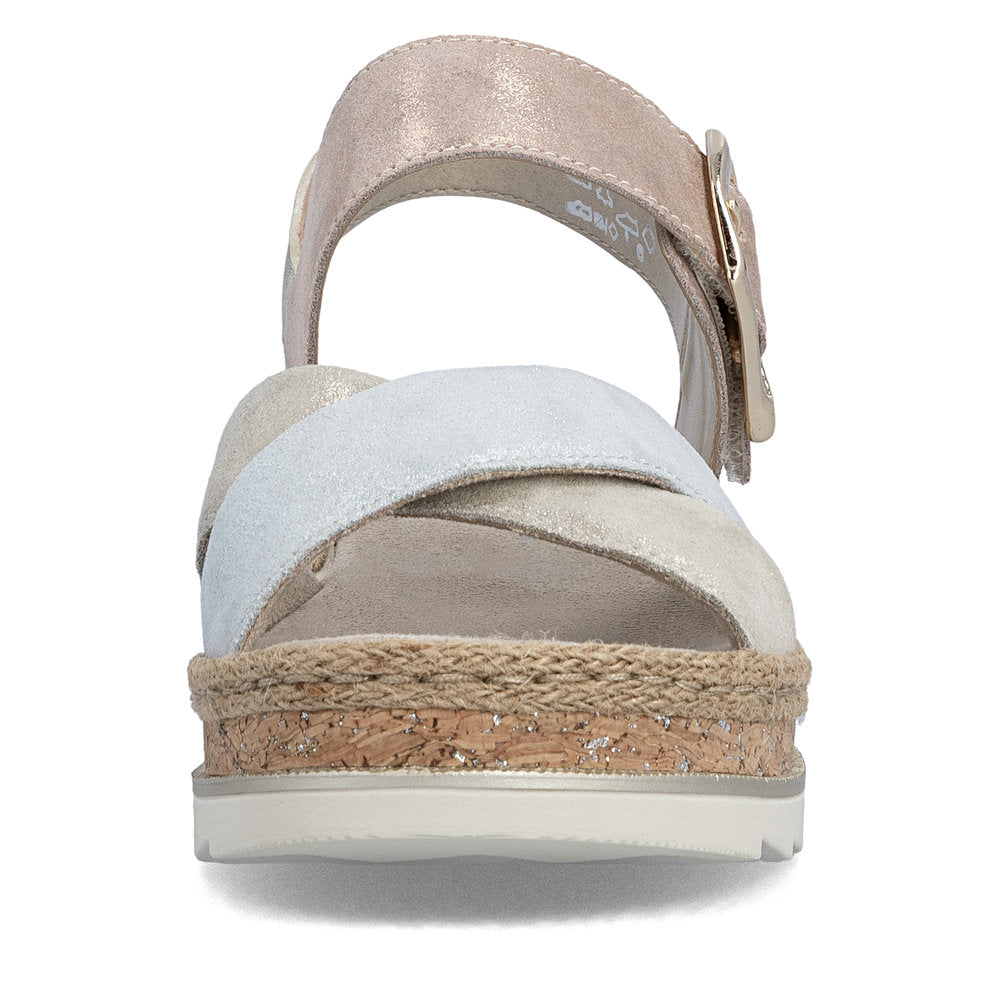 Rieker Wedge Sandal V7951-90 SILVER MULTI