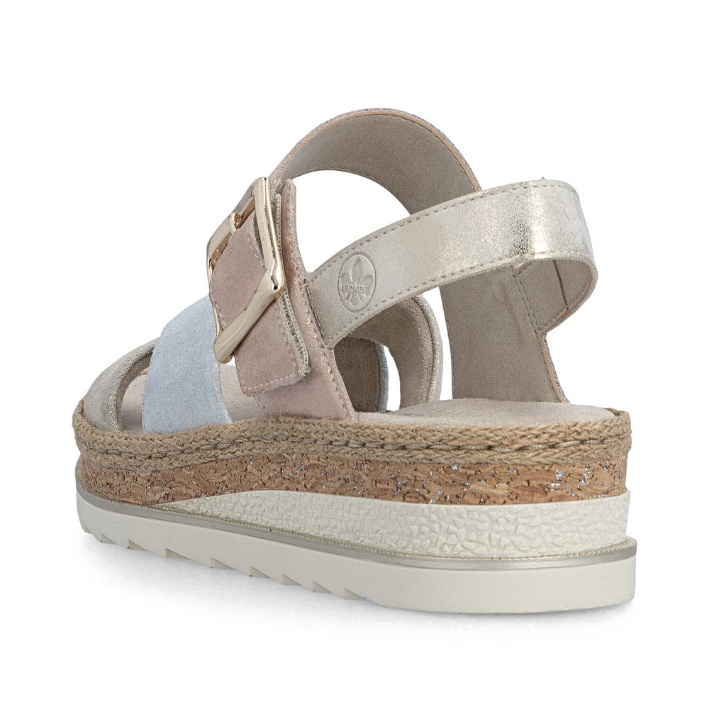 Rieker Wedge Sandal V7951-90 SILVER MULTI