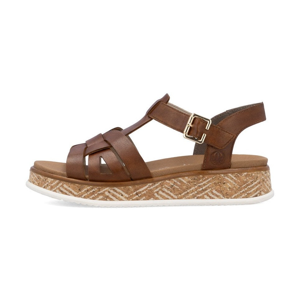 Rieker Wedge Sandal W0853-24 BROWN