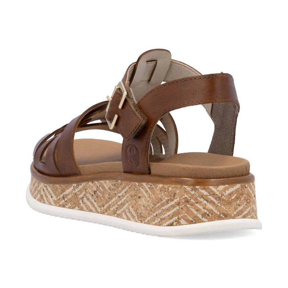 Rieker Wedge Sandal W0853-24 BROWN