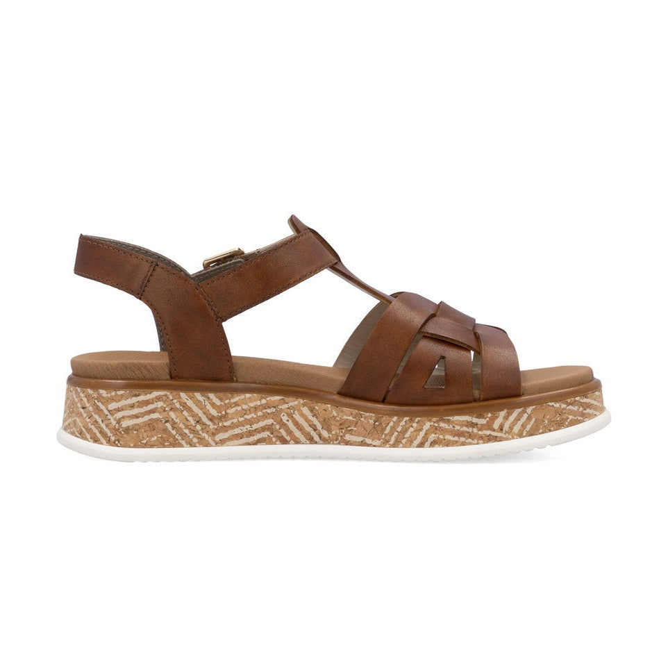 Rieker Wedge Sandal W0853-24 BROWN