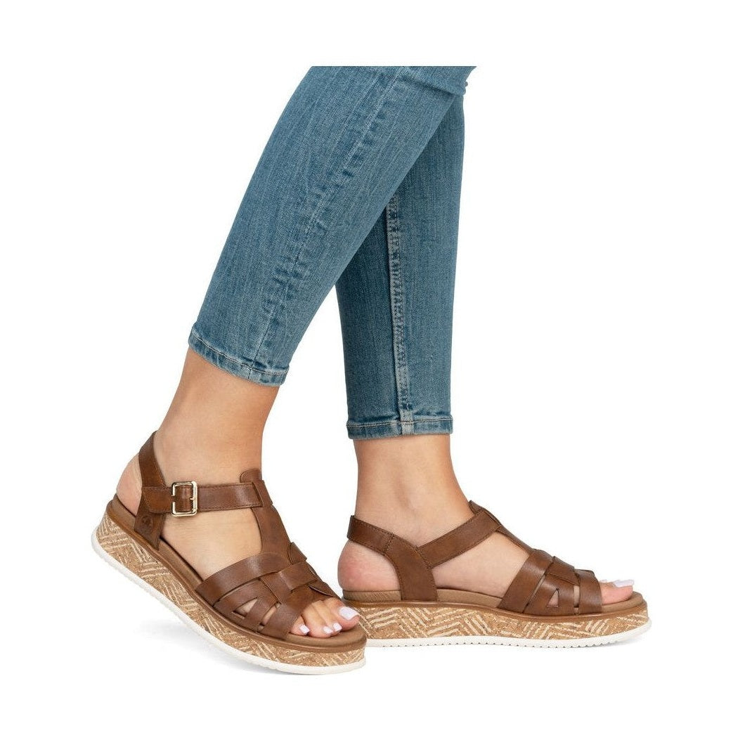 Rieker Wedge Sandal W0853-24 BROWN