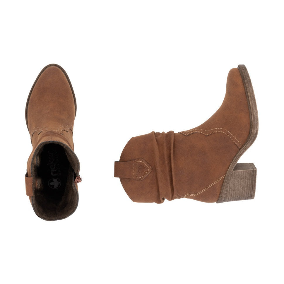 Rieker Y1284 BRANDY Western Style Ankle Boot Y1284-24