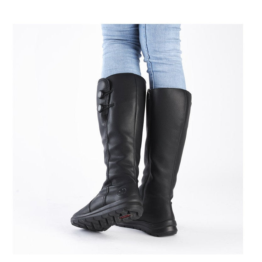 Rieker Z0090 BLACK Long Leg Water Resistant Boot Z0090-00