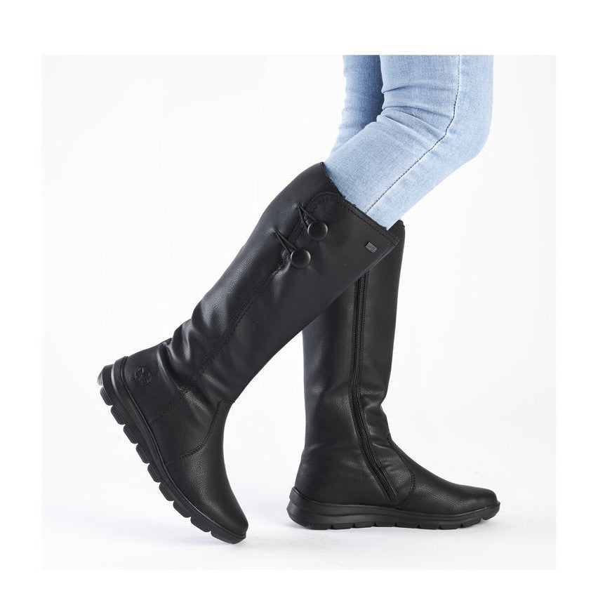 Rieker Z0090 BLACK Long Leg Water Resistant Boot Z0090-00