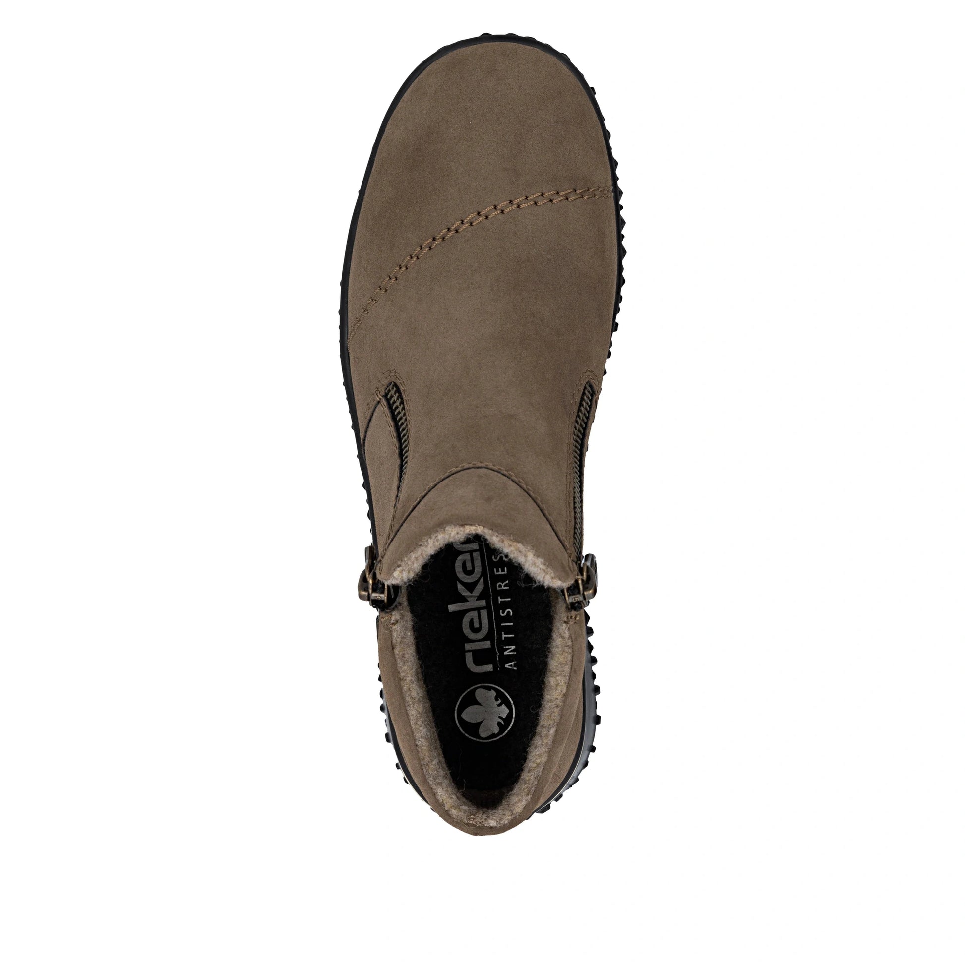 Rieker Z4265 BROWN Water Repellent Zip Ankle Boot Z4265-24