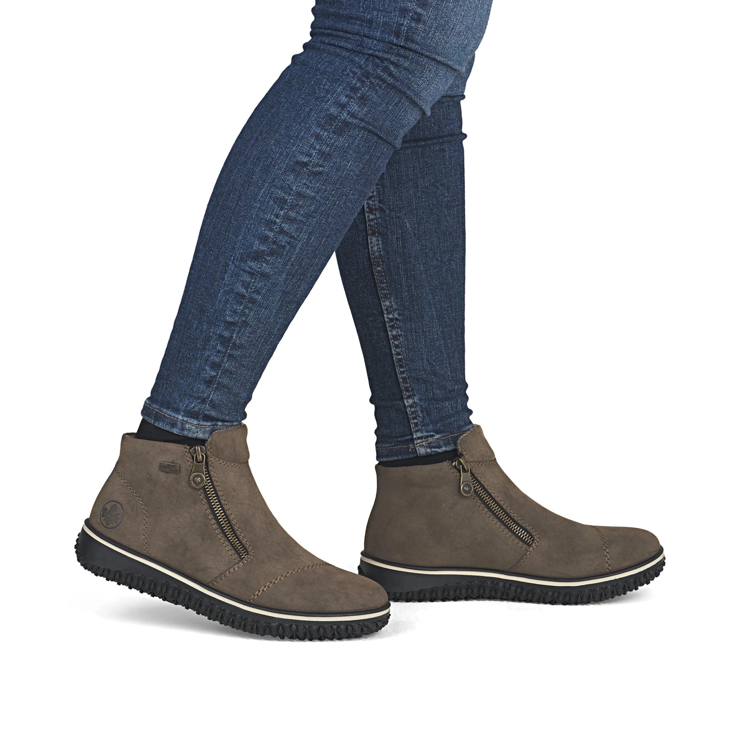 Rieker Z4265 BROWN Water Repellent Zip Ankle Boot Z4265-24