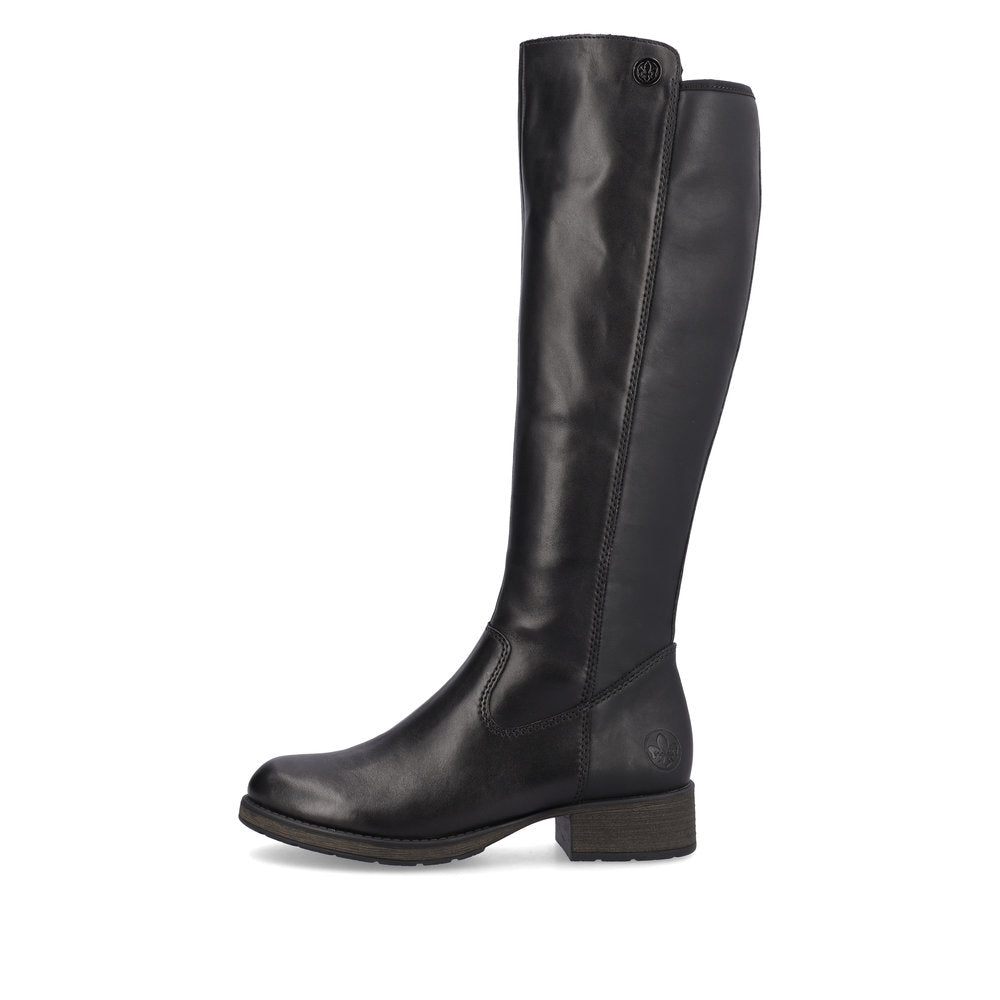 Rieker Z9591-01 Black Riding Style long leg Boots
