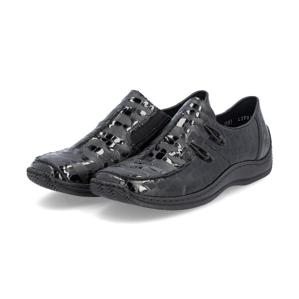 Rieker slip-on Shoe L1751 BLACK SHINY L1751-02